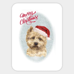 Cairn Terrier Merry Christmas Santa Dog Sticker